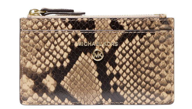 Michael Kors Small Python Embossed Leather Card Case 1